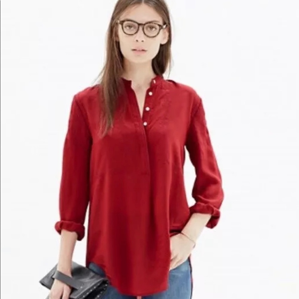 Madewell Silk embroidered Button Down Shirt